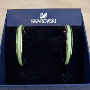 Swarovski Mint Green Enamel Hoop Earrings